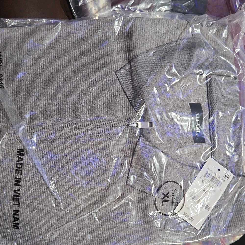 Alfani Heather Gray Zip Polo